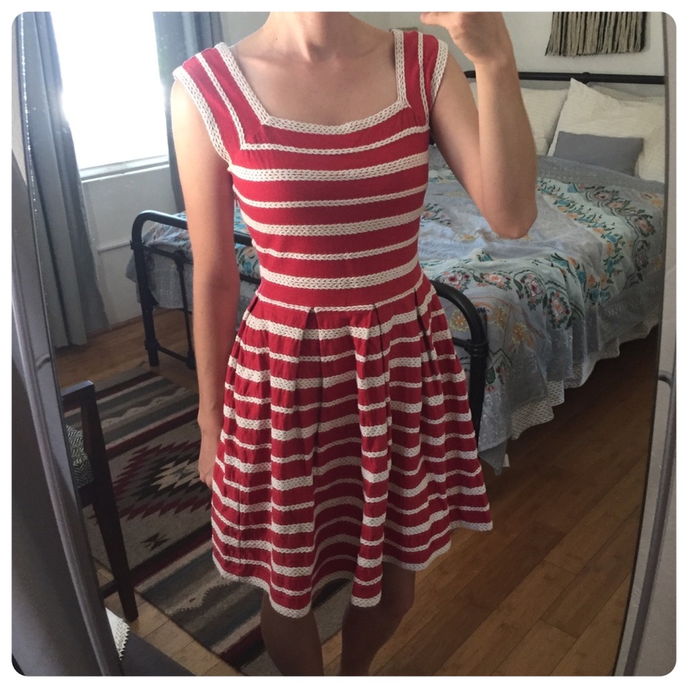 Max Studio striped skater dress